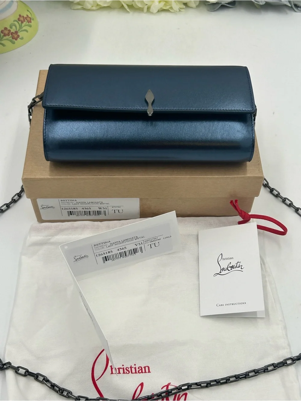 Women's Christian Louboutin Bettina nappa  lamb leather wallet on a chain